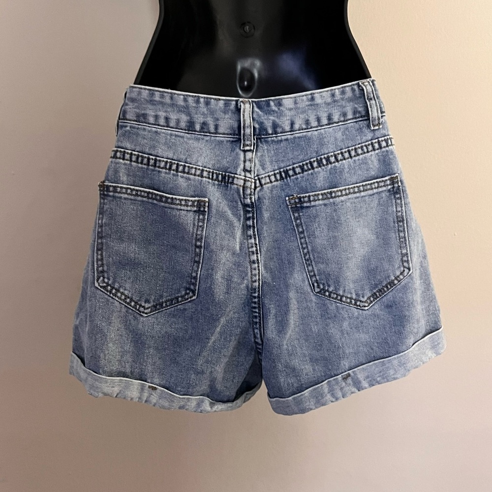 High Rise Stretch Denim Jean Shorts - Picture 5 of 5